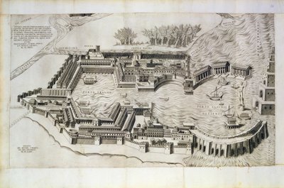 Plan of the Port of Ostia Antica, Engraved by the Artist by Giulio de Musi